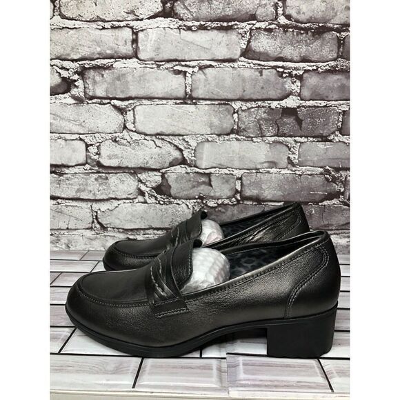 ABEO PRO Jade Comfortable Black Metallic Heel Loafer Shoes Women’s Sz 10US/41EU - Picture 12 of 16